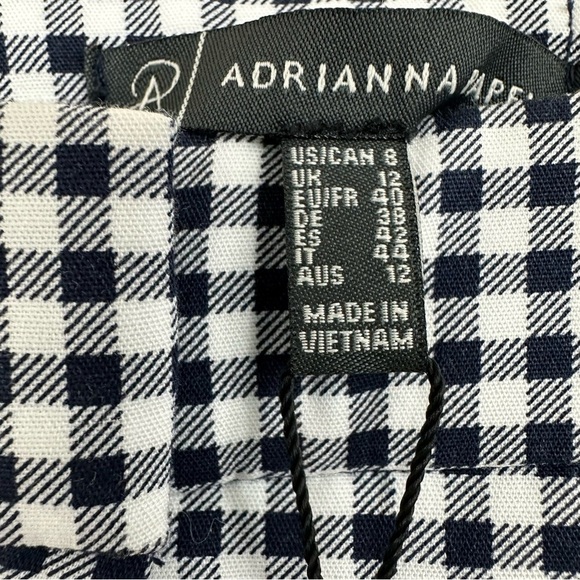 Adrianna Papell Kate Fit Printed Capri Pants, Gingham, Black White, size 8 - Picture 7 of 9